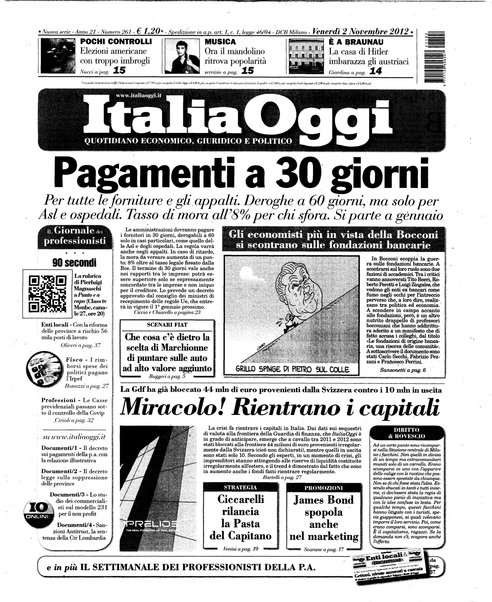 Italia oggi : quotidiano di economia finanza e politica